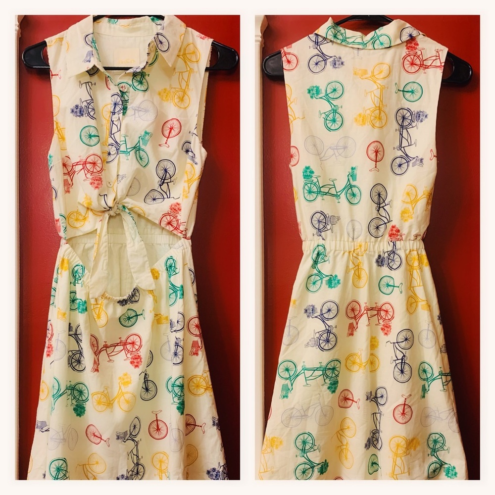 Where My Picnic People? A-Line Dress in Bicycles